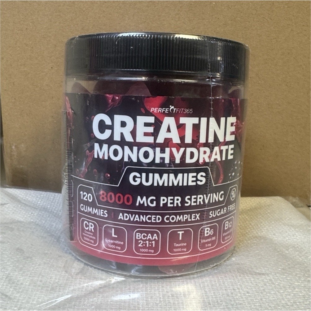 PerfectFit365 Creatine Monohydrate Gummies 120 Count 8000mg Sugar-Free