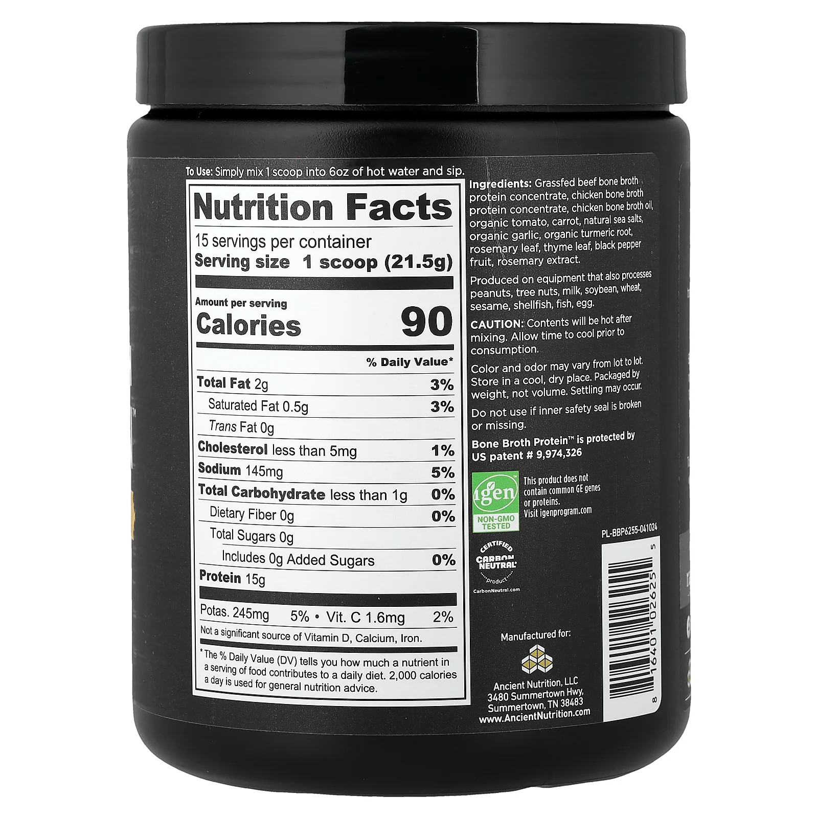 2 X Ancient Nutrition, Bone Broth Protein�, Chicken Soup, 11.4 oz (323 g)