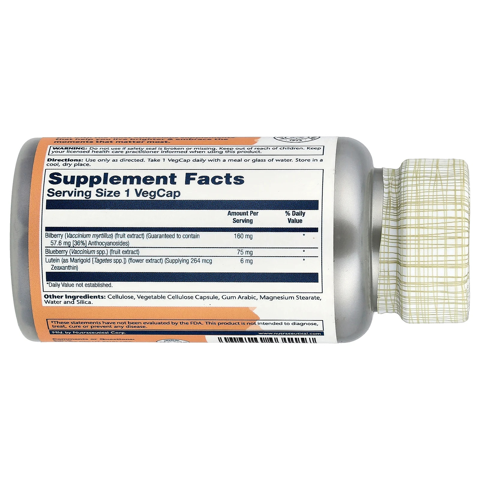 2 X Solaray, Once Daily Bilberry & Lutein, 30 VegCaps