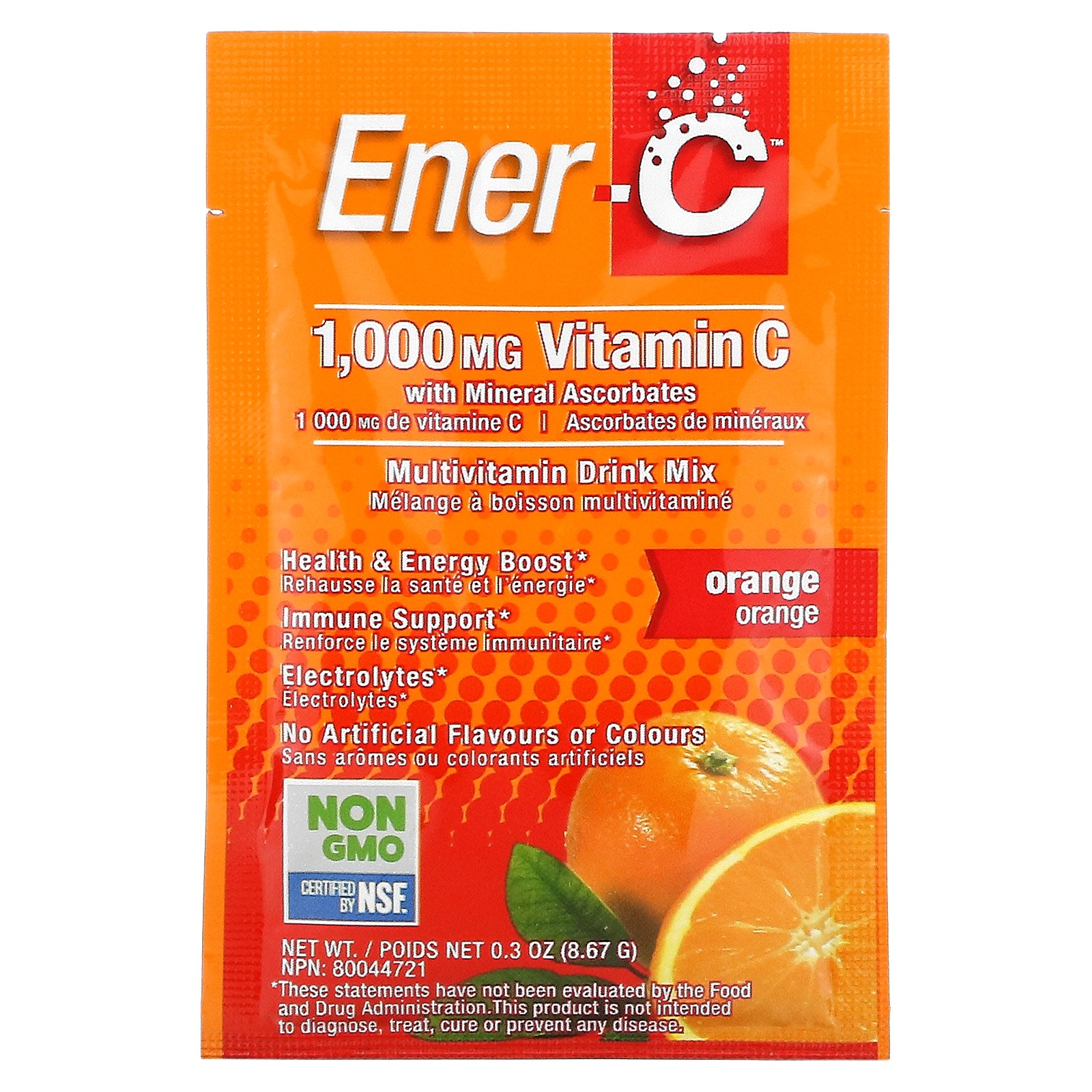 Vitamin C, Multivitamin Drink Mix, Orange, 1,000 mg, 30 Packets, 0.3 oz (8.67 g)