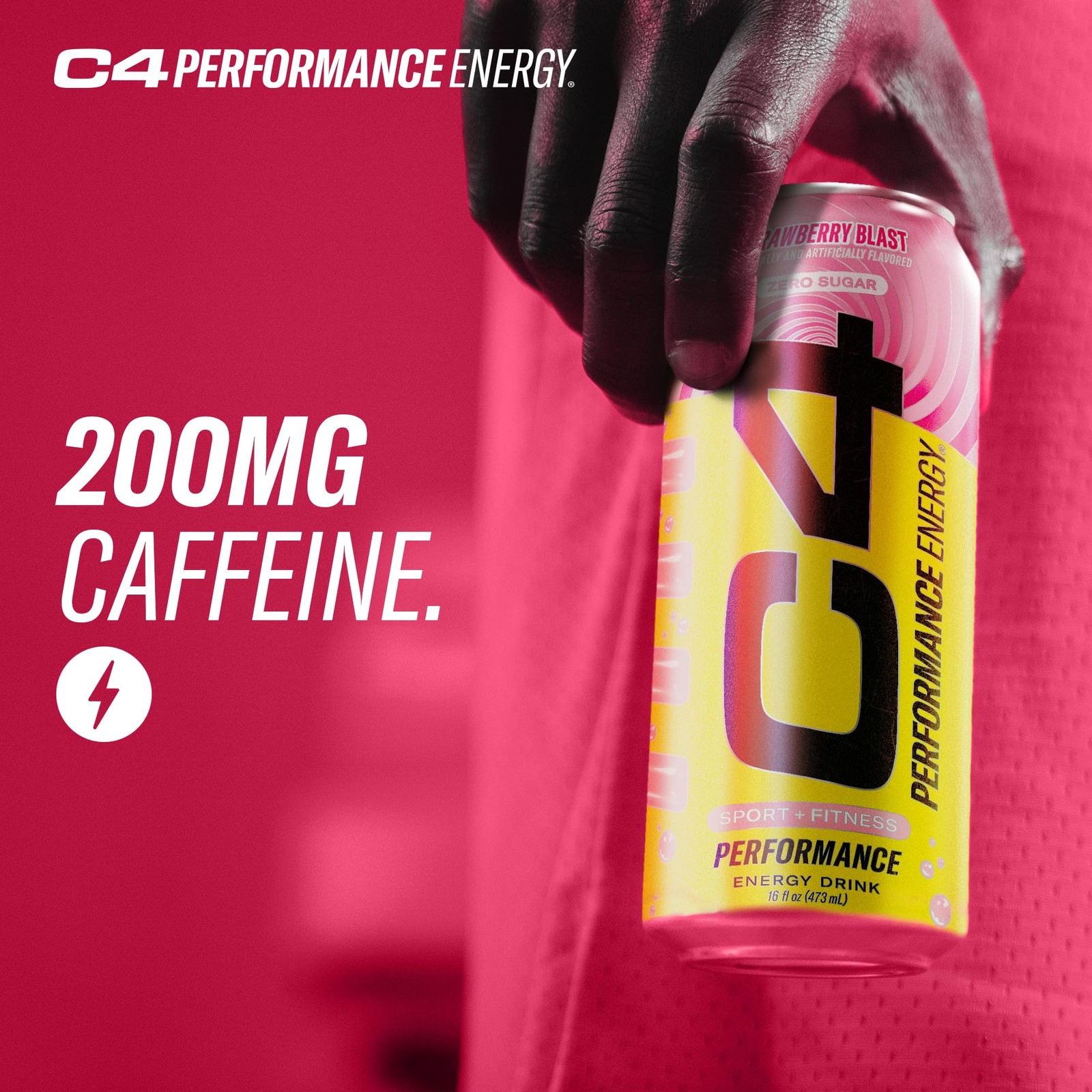 Cellucor C4 Performance Energy Drink Strawberry Blast Zero Sugar 12 Pack