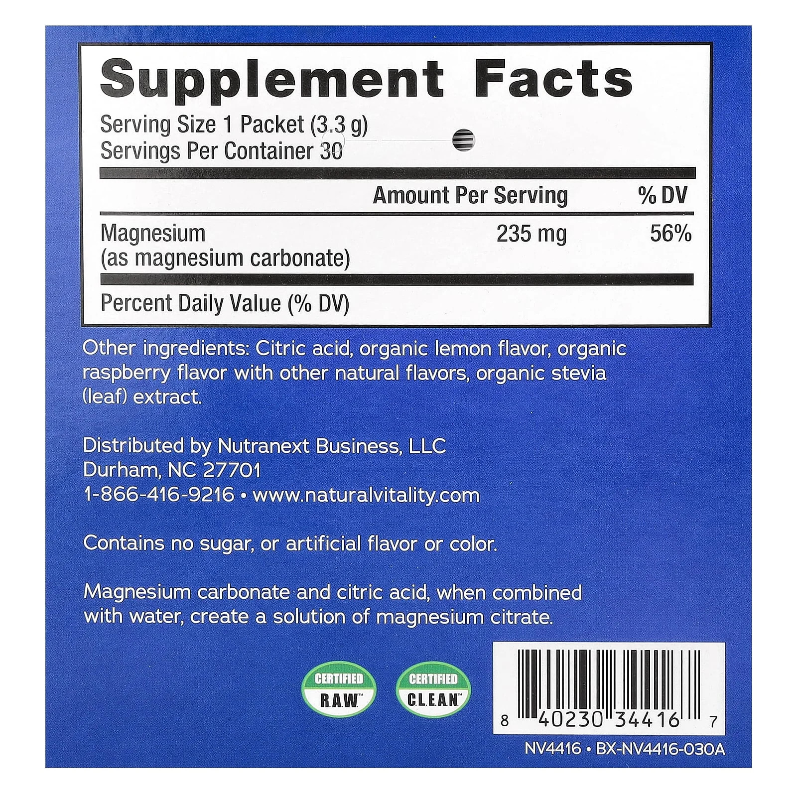 2 X Natural Vitality, CALM�, Magnesium Supplement Drink Mix, Raspberry-Lemon, 3