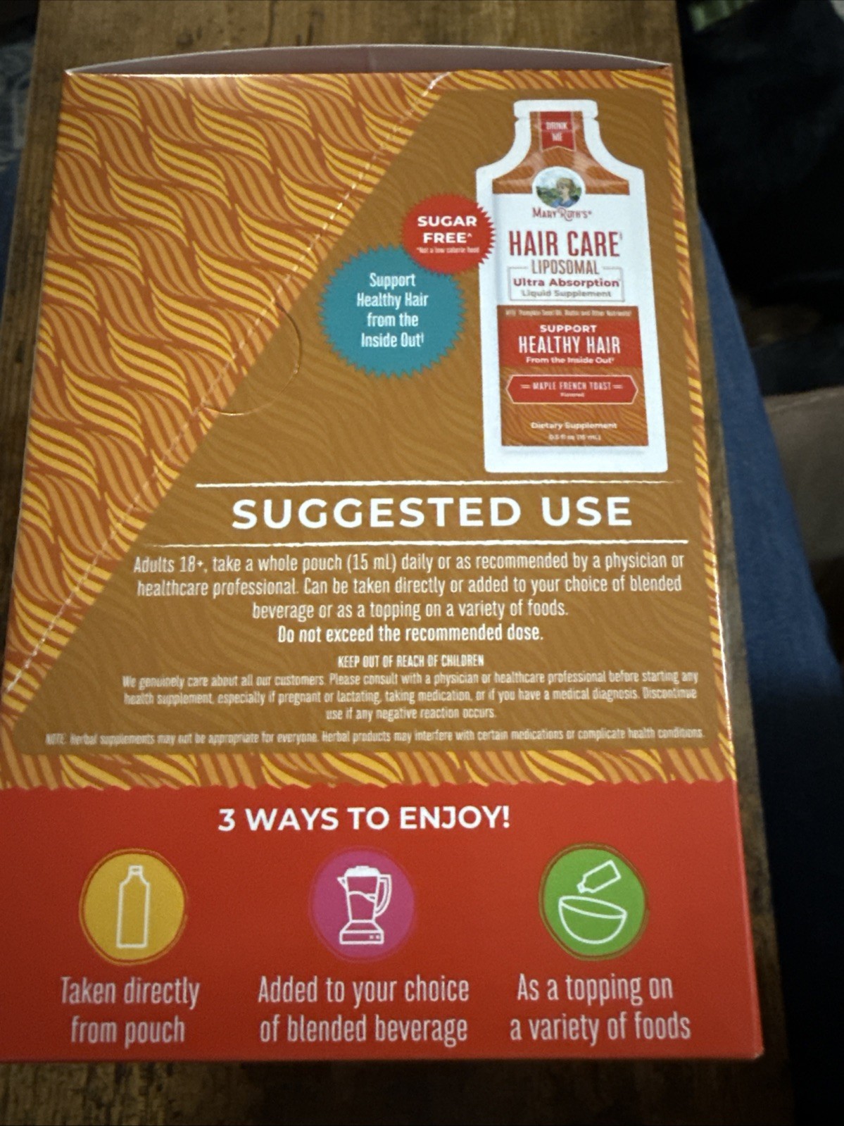 Hair Care Liposomal, Maple French Toast 14 Pouches, 0.5 fl oz (15 ml) Each 2PACK