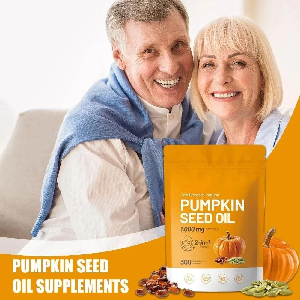 Pumpkin Seed Oil 1000mg Saw Palmetto 300 Softgels Men Prostate & Urinary Health