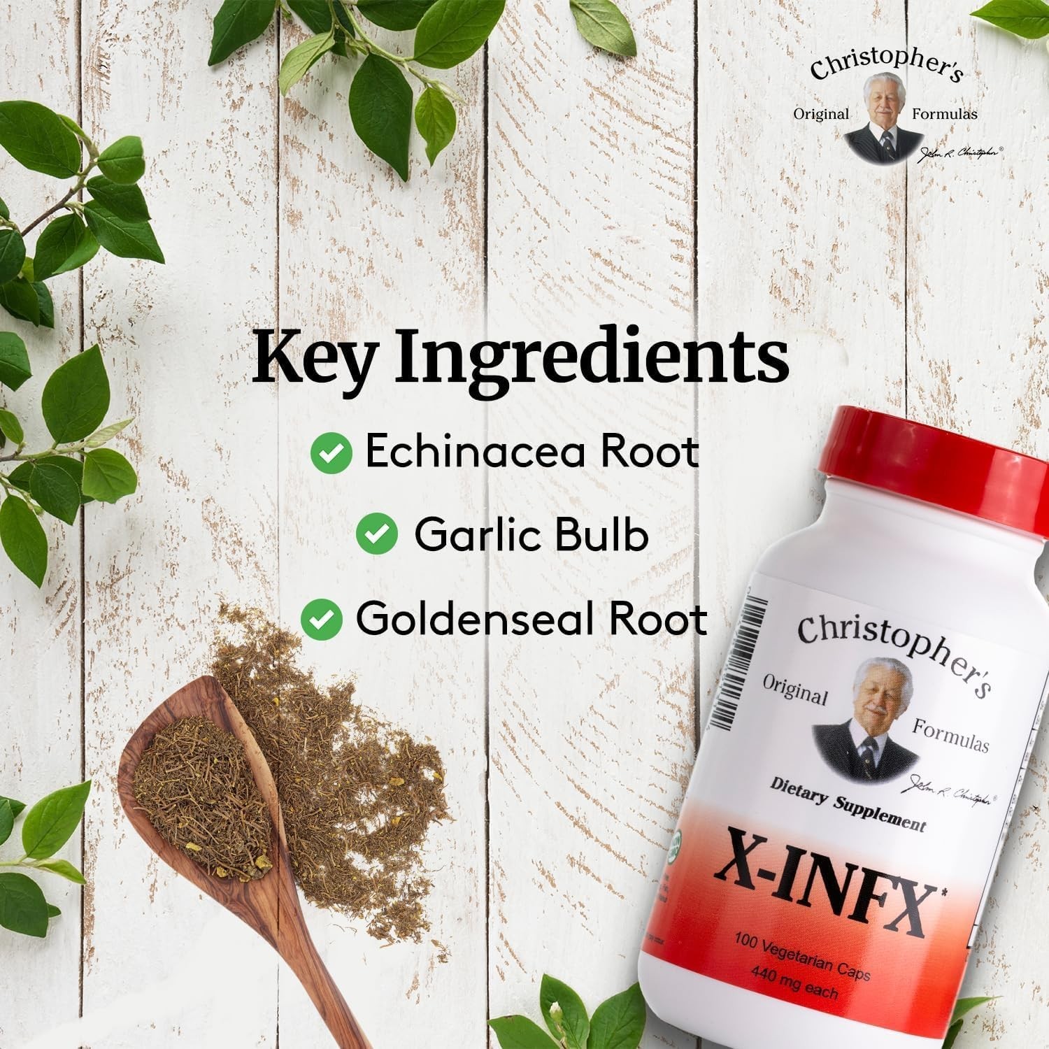 Christopher’s Original Formulas X-INFX Formula, Natural Immune Support, 100 Caps