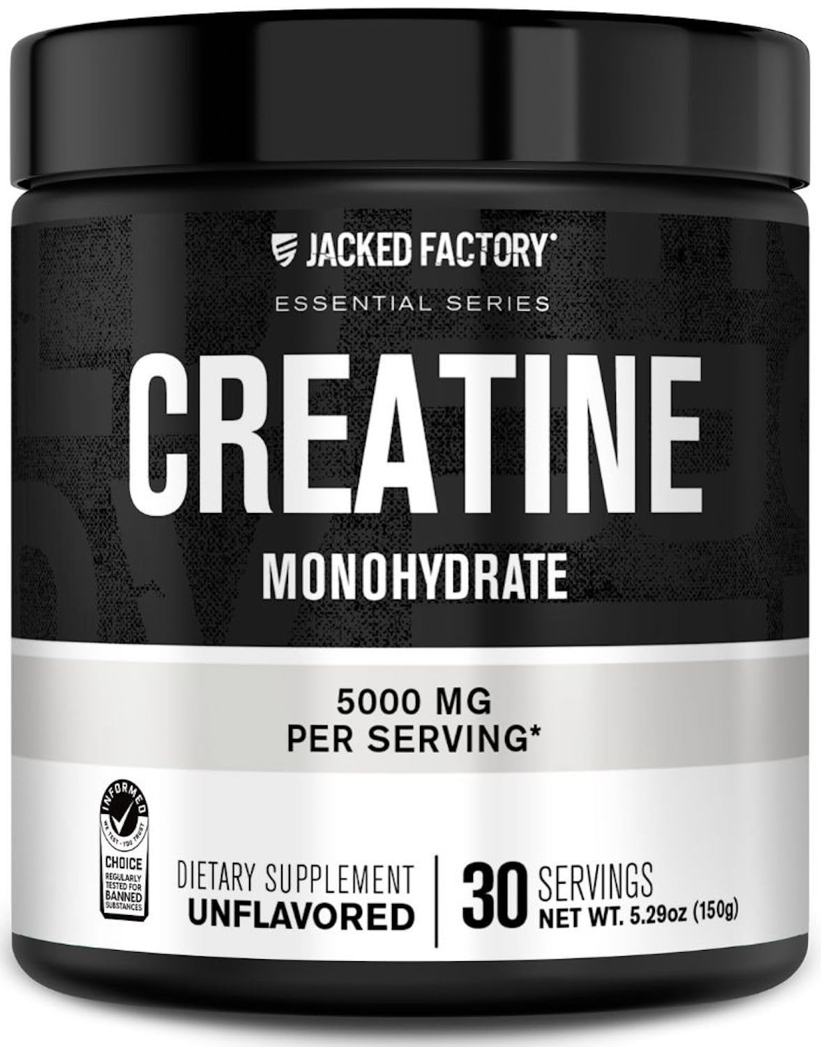 Jacked Factory Creatine Monohydrate Powder 150g – 5g 30 Servings (Pack of 1)