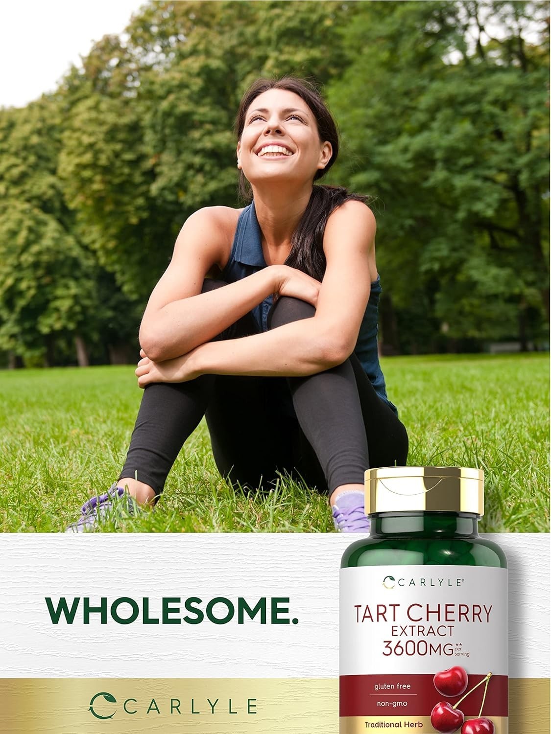 Tart Cherry Capsules | 3600mg Extract | 200 Count | by Carlyle