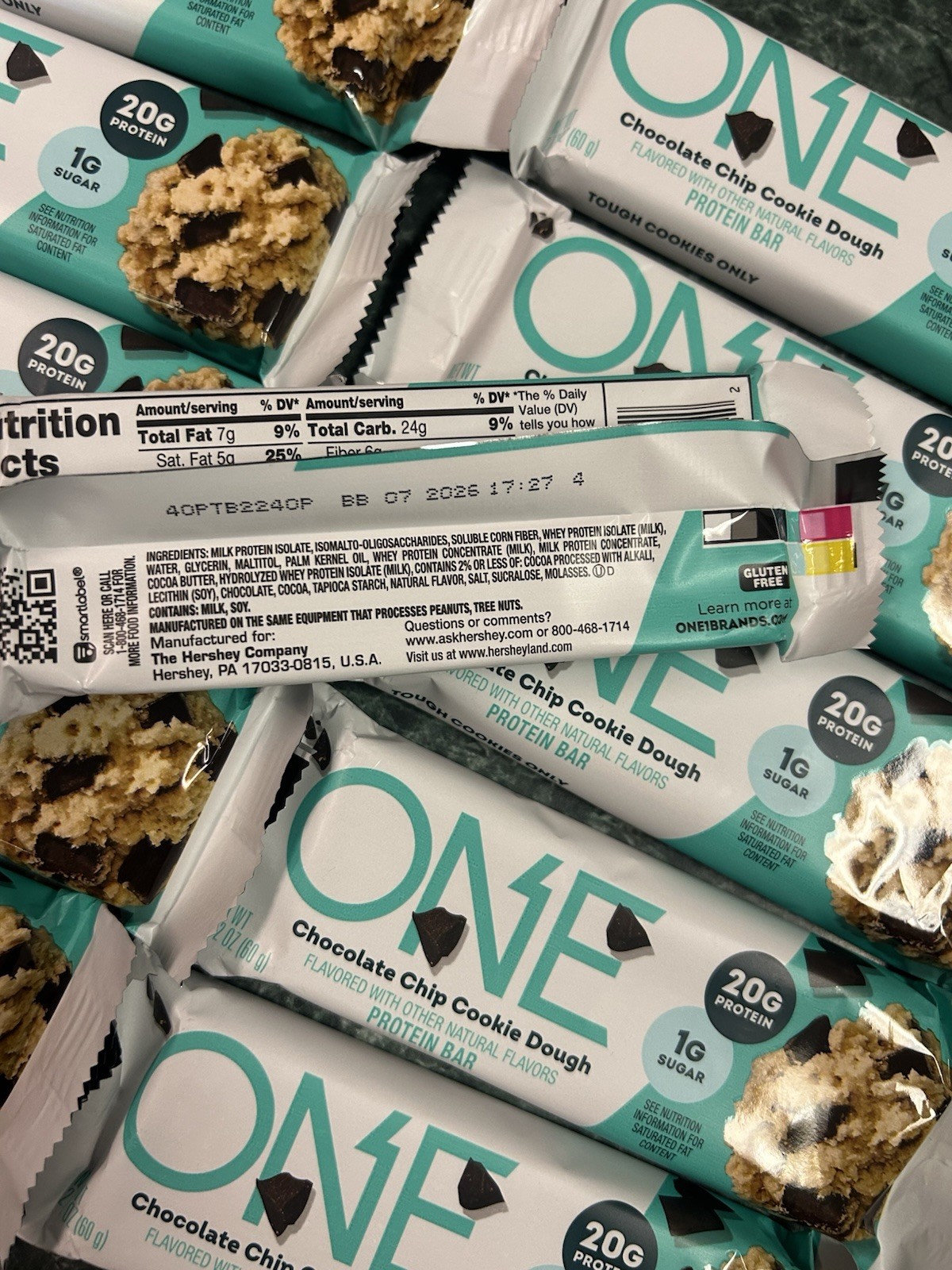 12-ONE Choc Chip Cookie Dough Protein Bar – 20g, 1g Sugar BB-07/2026