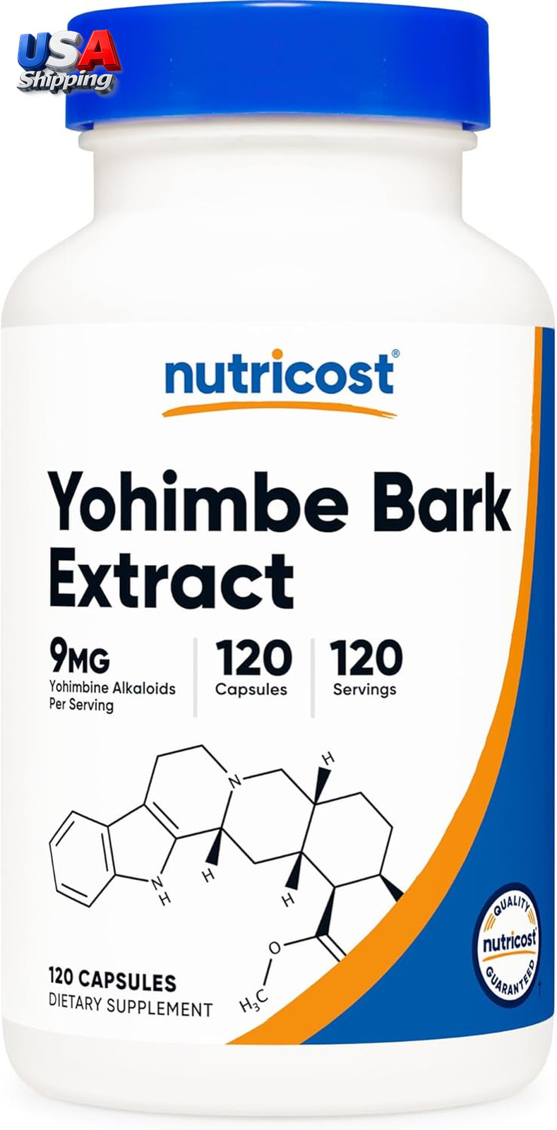 Yohimbe Bark Extract Capsules 450mg 9mg Yohimbine 120 Count Non-GMO