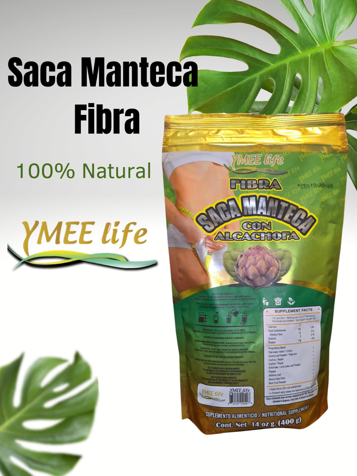 YMEE Life | Fibra Saca Manteca con Alcachofa 14oz