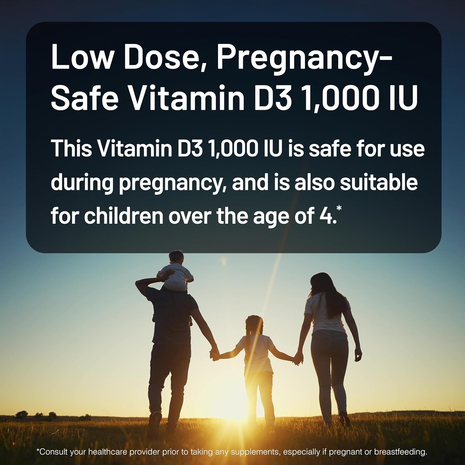 Vitamin D3 1000iu 25 mcg Capsules 1-Year Supply for Immune System Health Support