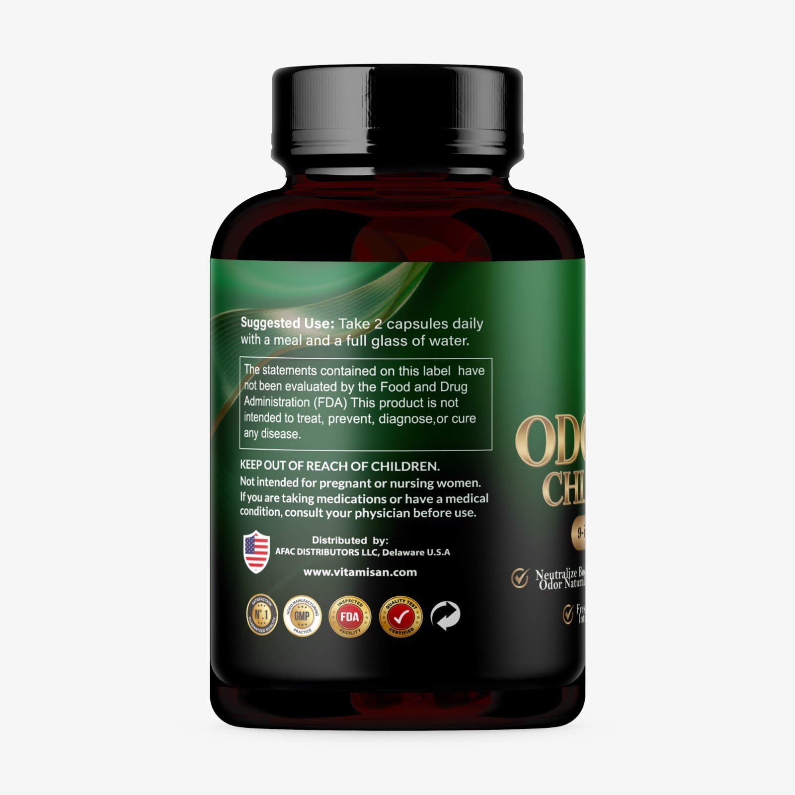 Internal Deodorant Chlorophyll Capsules | Body & Intimate Freshness | 60