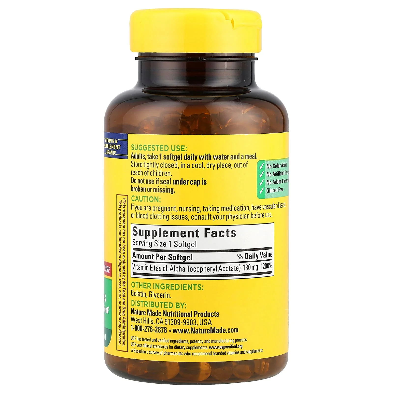2 X Nature Made, Vitamin E , 180 mg (400 IU), 300 Softgels