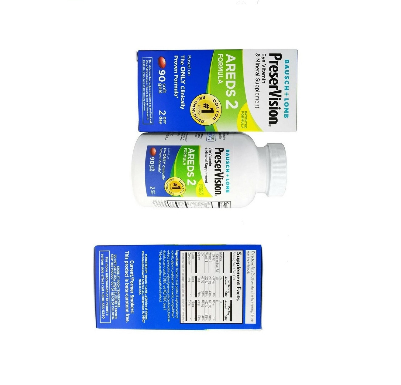 PreserVision AREDS 2 Eye Vitamins/Minerals Supplements 90 Soft Gels – ships free