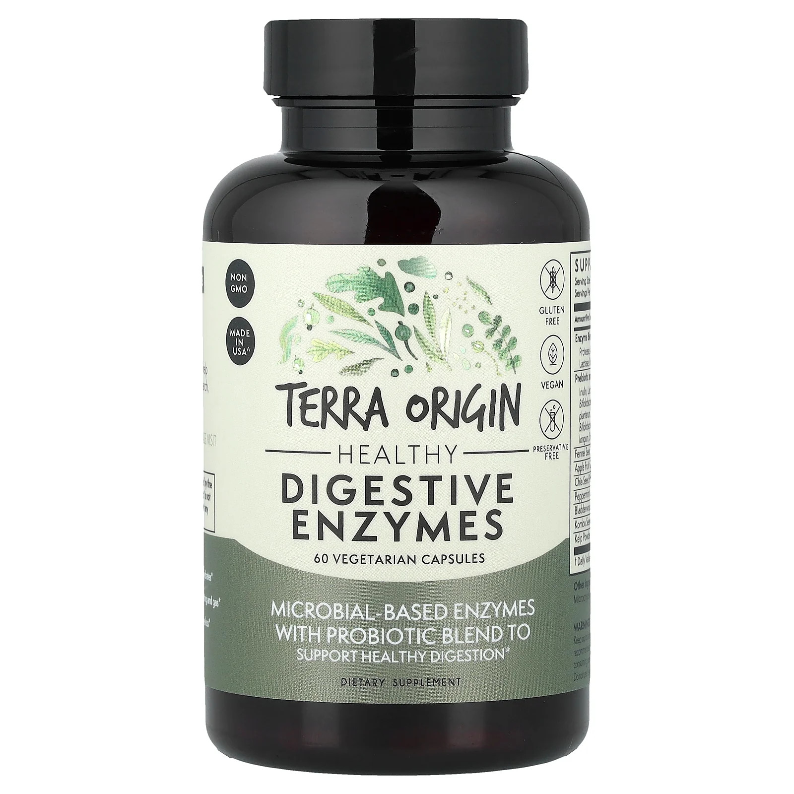 2 X Terra Origin, Healthy Digestive Enzymes, 60 Vegetarian Capsules