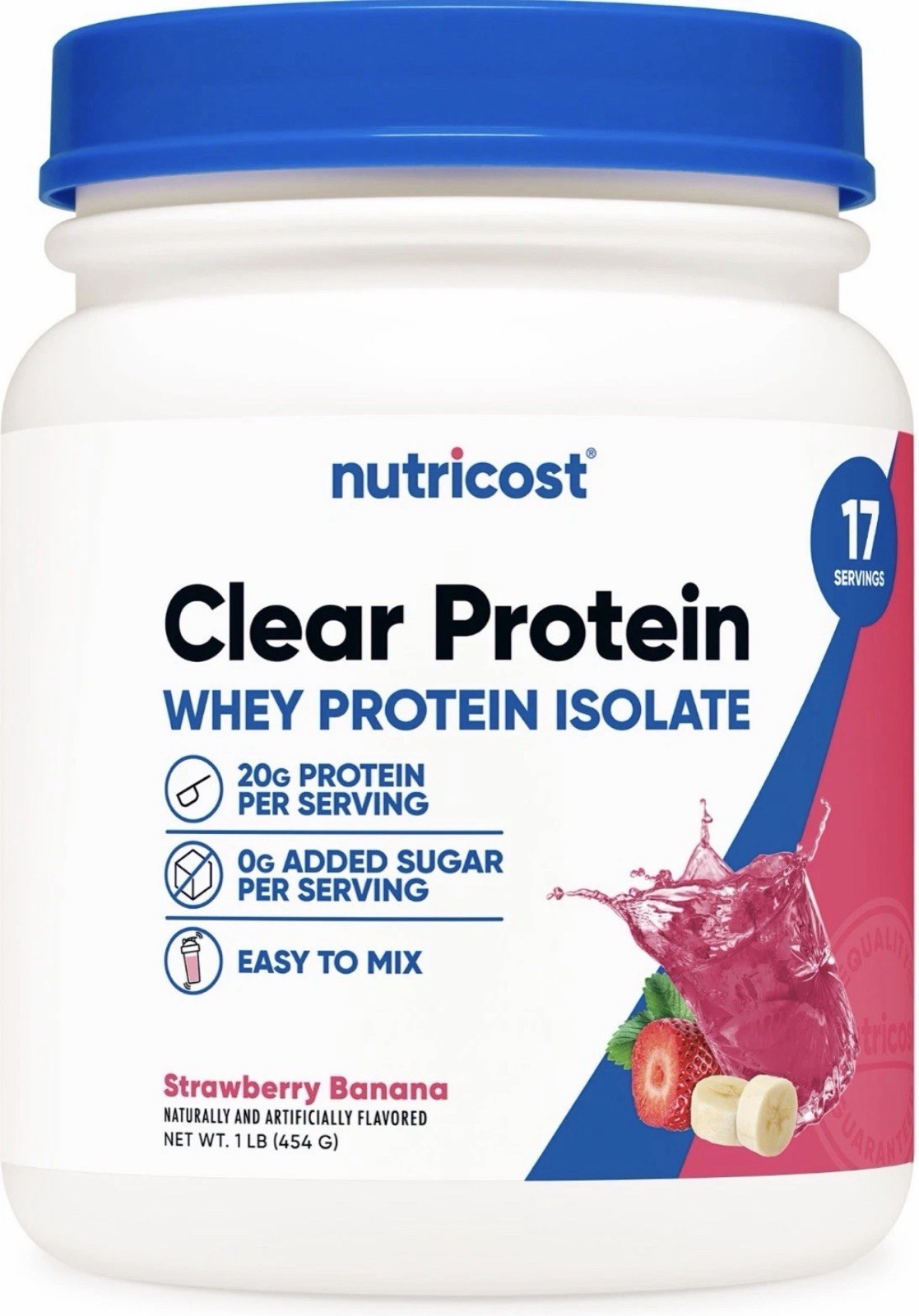 Nutricost Clear Whey Protein Isolate Powder (Strawberry Banana) 1 LB