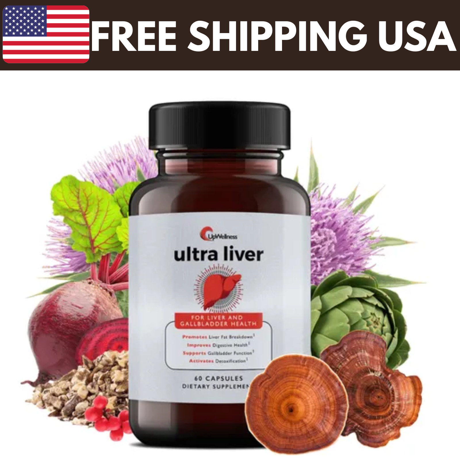 Ultra UpWellness Liver Supplement designed for Liver Health and Gallbladder Supp