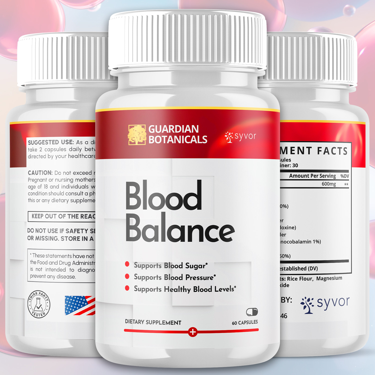 (1 Pack) Guardian Botanicals Blood Balance Advanced Glycogen Vitamin 60 Capsules