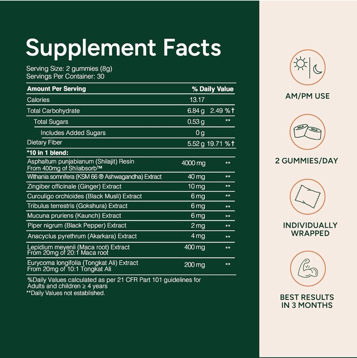 Pure Himalayan Shilajit Gummies I No Added Sugar I KSM-66 Ashwagandha, Gokshura.