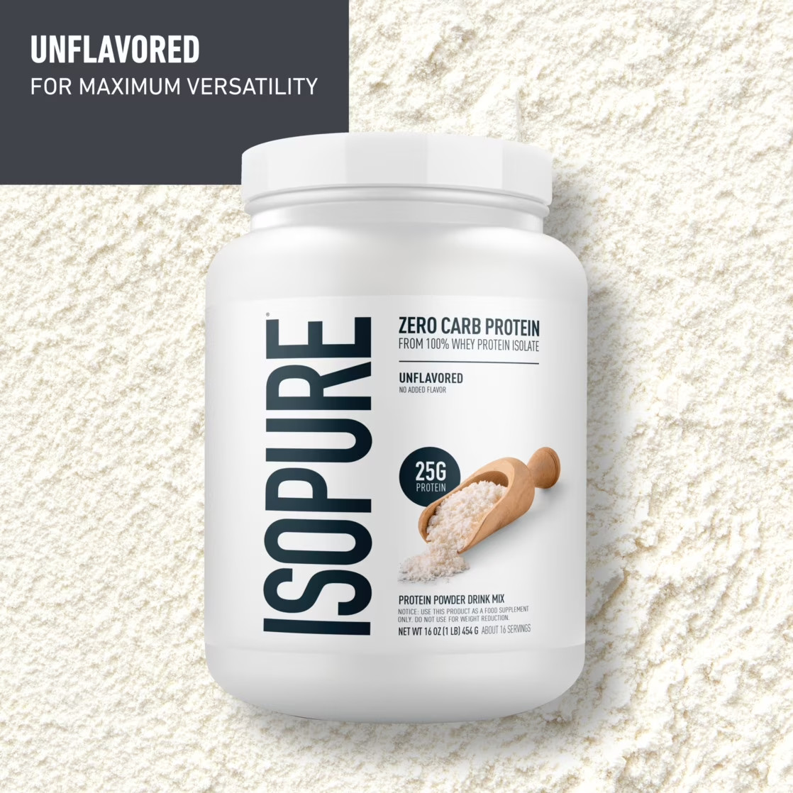 New Isopure Zero Carb 100% Pure Whey Isolate Protein Powder, 25g Protein