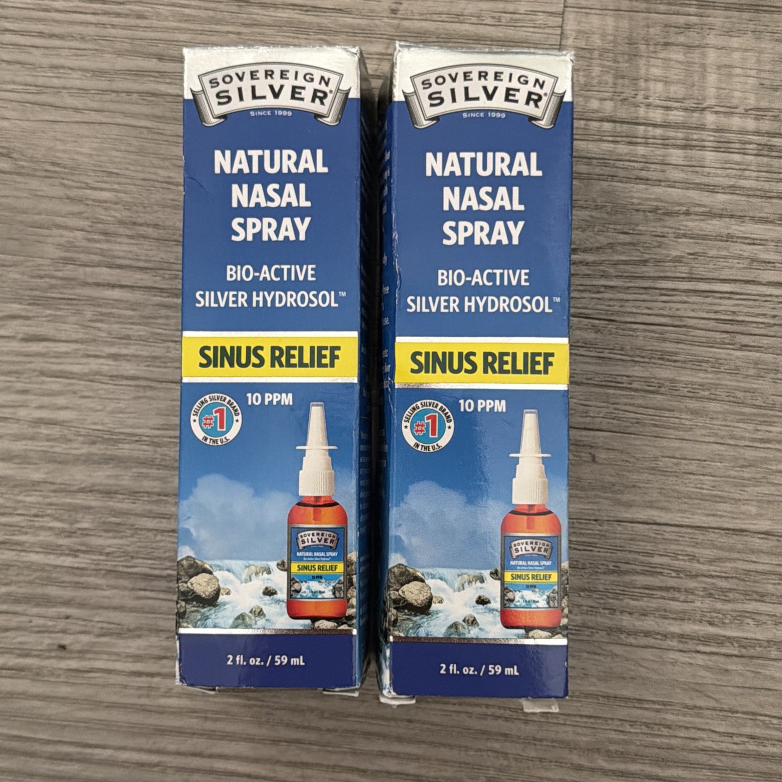 2x Sovereign Silver Natural Nasal Spray Sinus Relief 2 fl oz Exp 12/2026