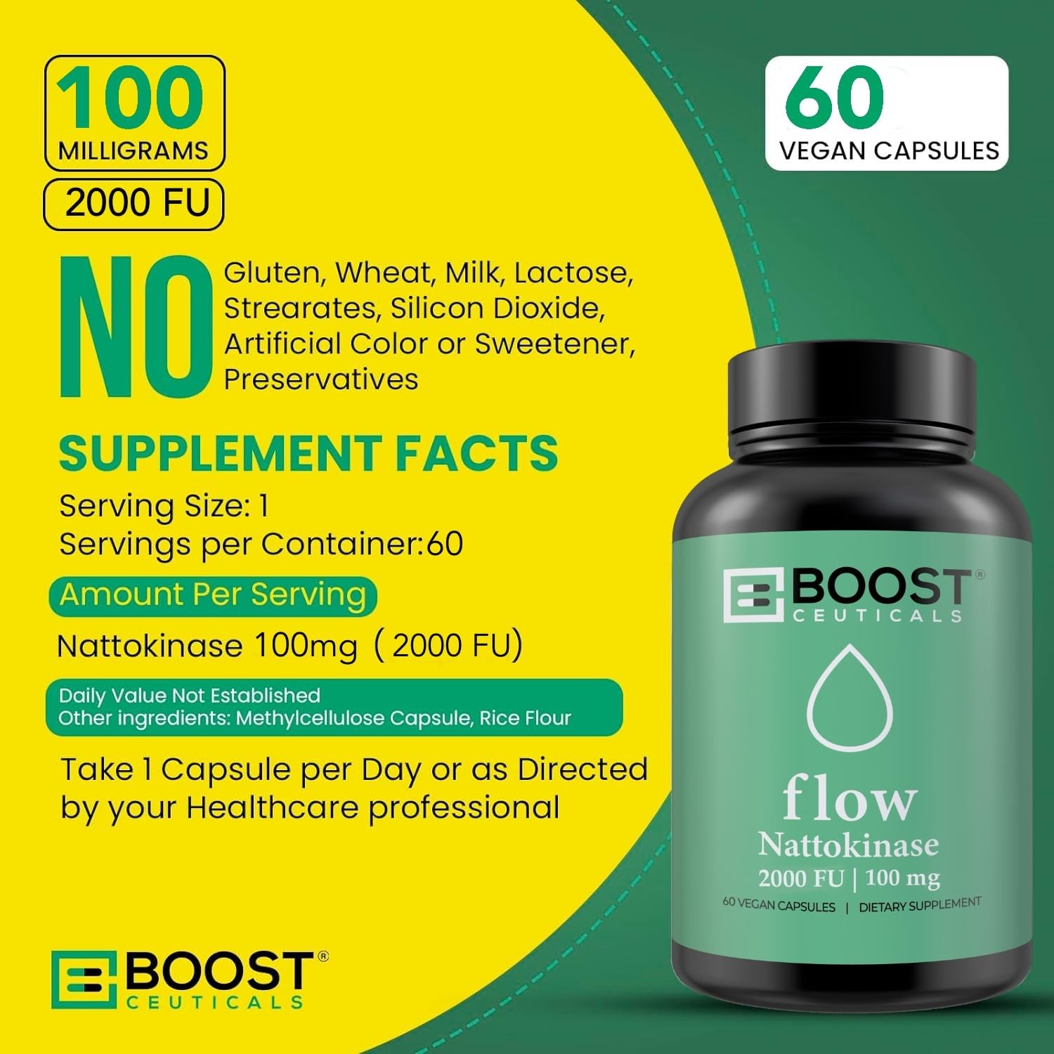 Nattokinase 2000 FU Fibrinolytinc Enzyme – Systemic Enzyme & Natto Extract – …