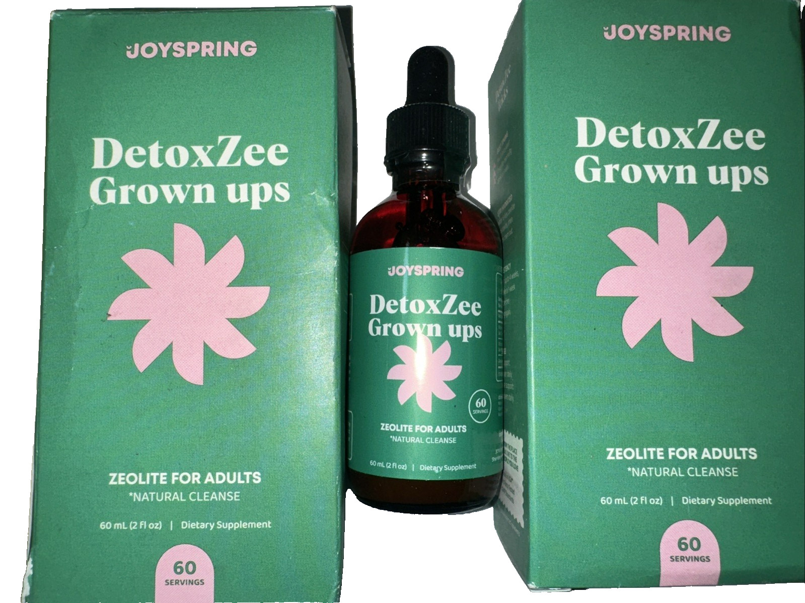 Lot of 2 JoySpring DetoxZee Grown Ups – 2 fluid ounces each – 10/2027