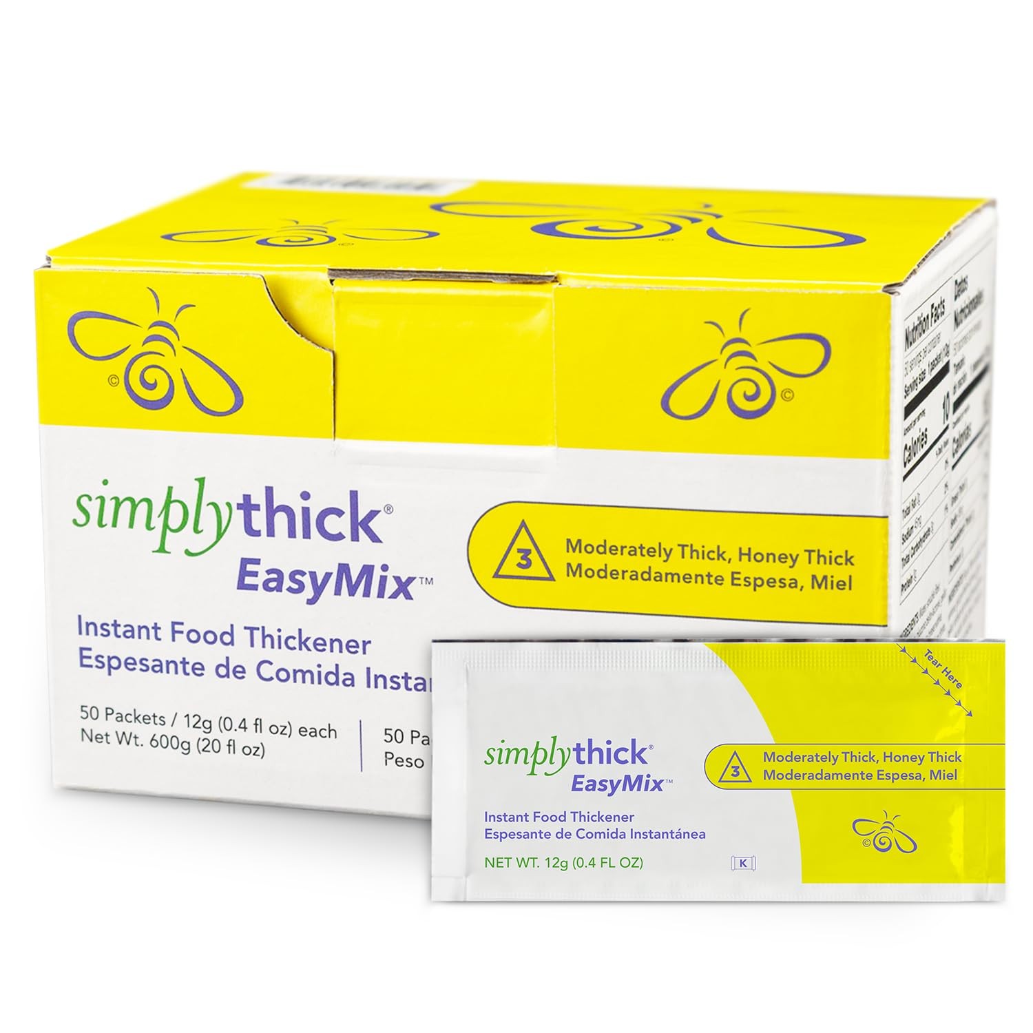 SimplyThick EasyMix | 50 Count of 12g Individual Packets | Gel Thickener for t