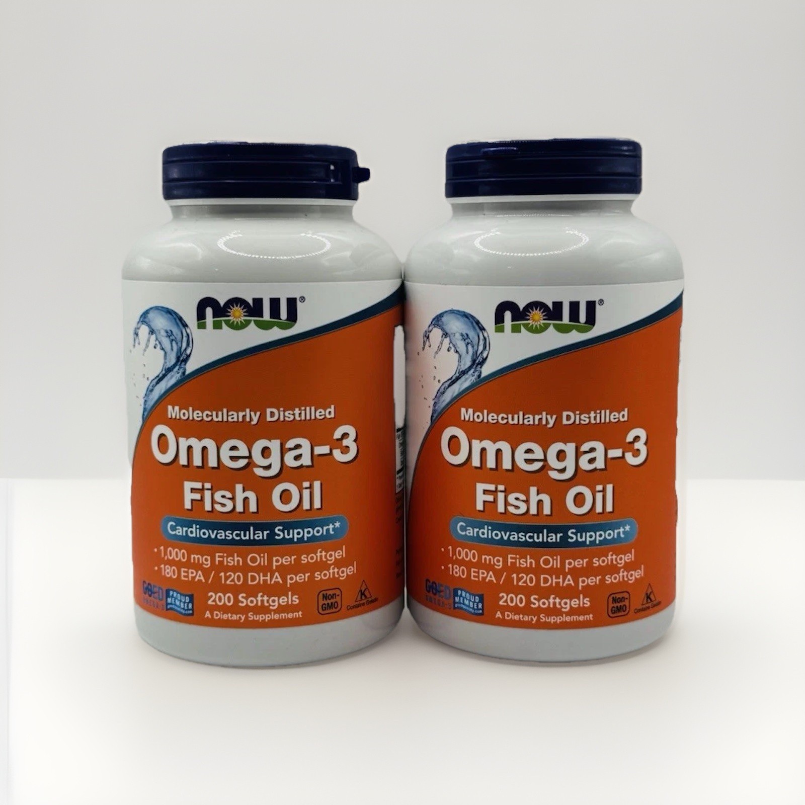 2x Now Foods Omega-3 180 EPA 120 DHA 200 Softgels 400 Total Ex 2028