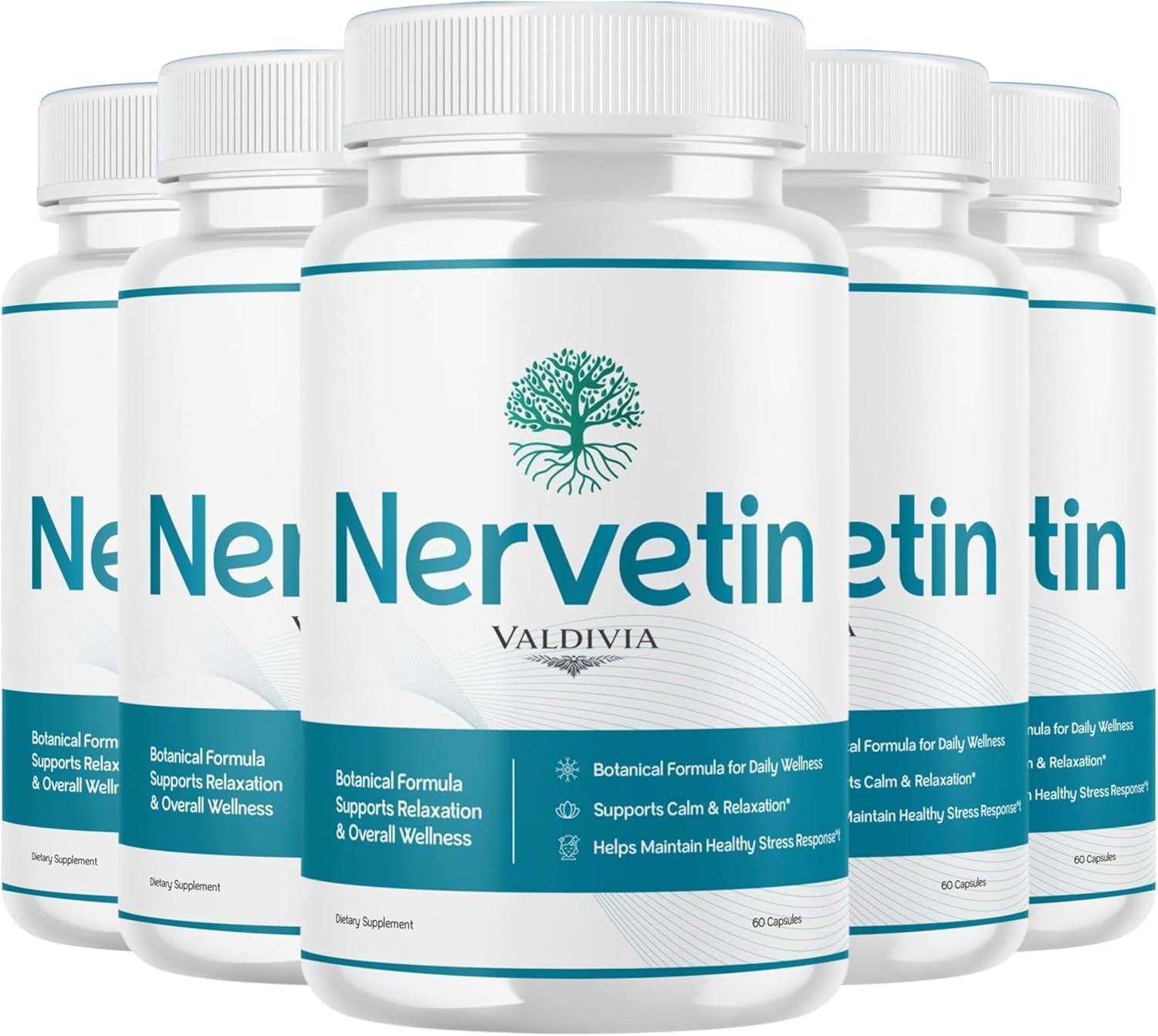 Valdivia Nervetin 300 Capsules 5 Pack Nerve Support Supplement Made in USA