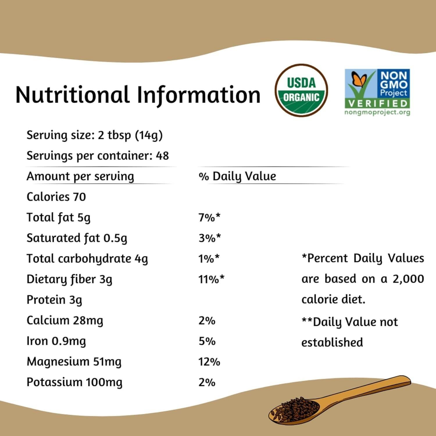 Essentials 14 oz Ground Organic Flaxseed – Nutty Flavor & Nutrient Dense