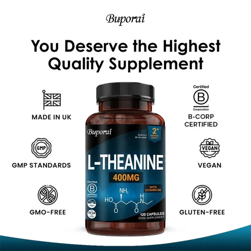 L-Theanine 400mg 120pcs,Reduces Fatigue, Improve Sleep,Promote Energy Production