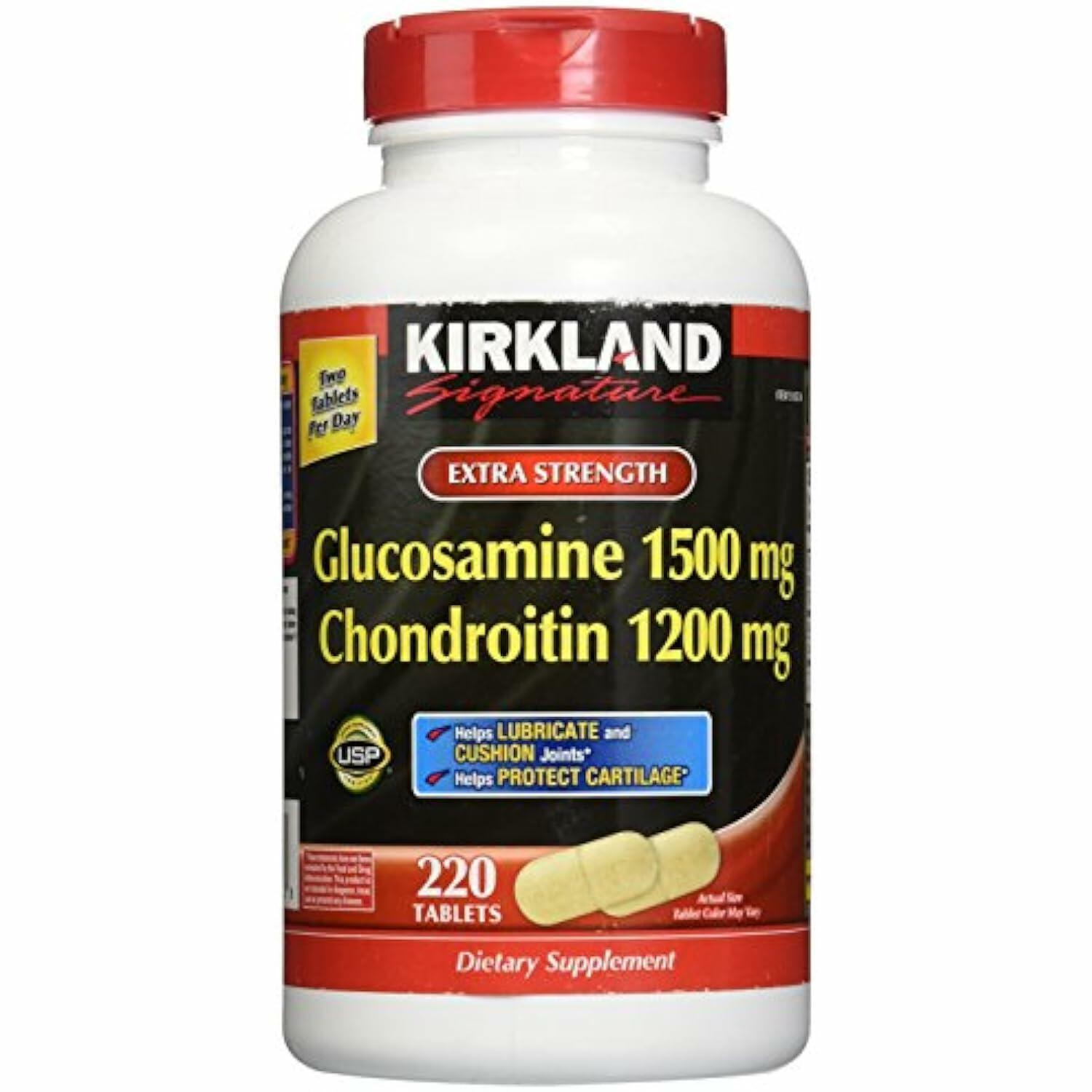 KIRKLAND Signature Extra Strength Glucosamine 1500 mg Chondroitin 1200 mg 220