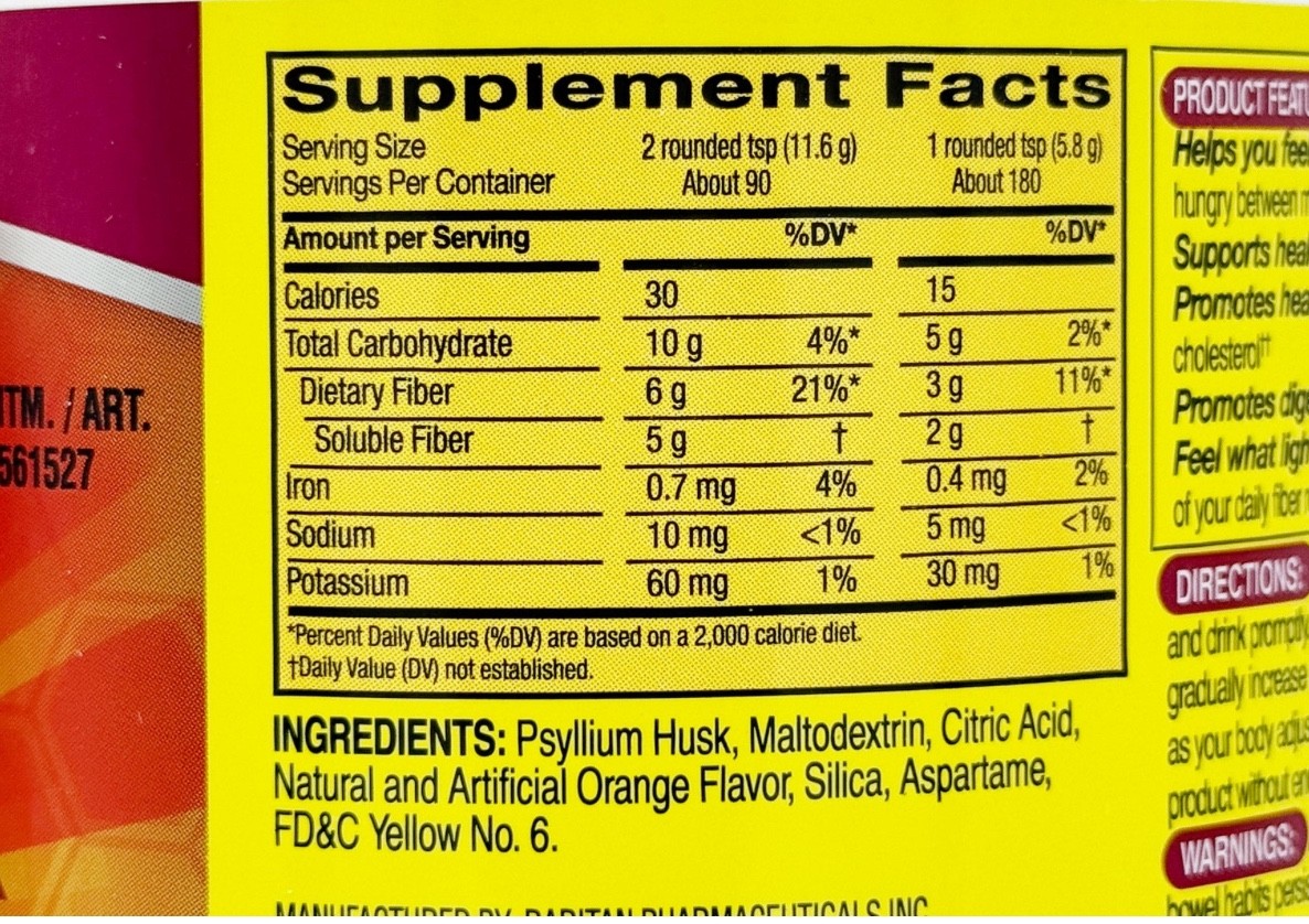 Kirkland Signature Psyllium Fiber Sugar Free Powder Orange 2×180 Dose EXP 02/28