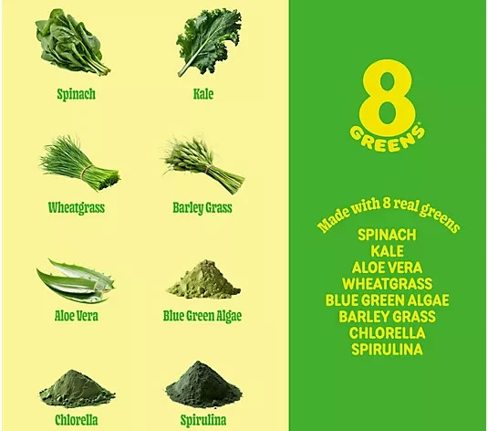 8Greens Daily Greens Effervescent Tablets – Peach- 30 Tablets Exp 06/2027