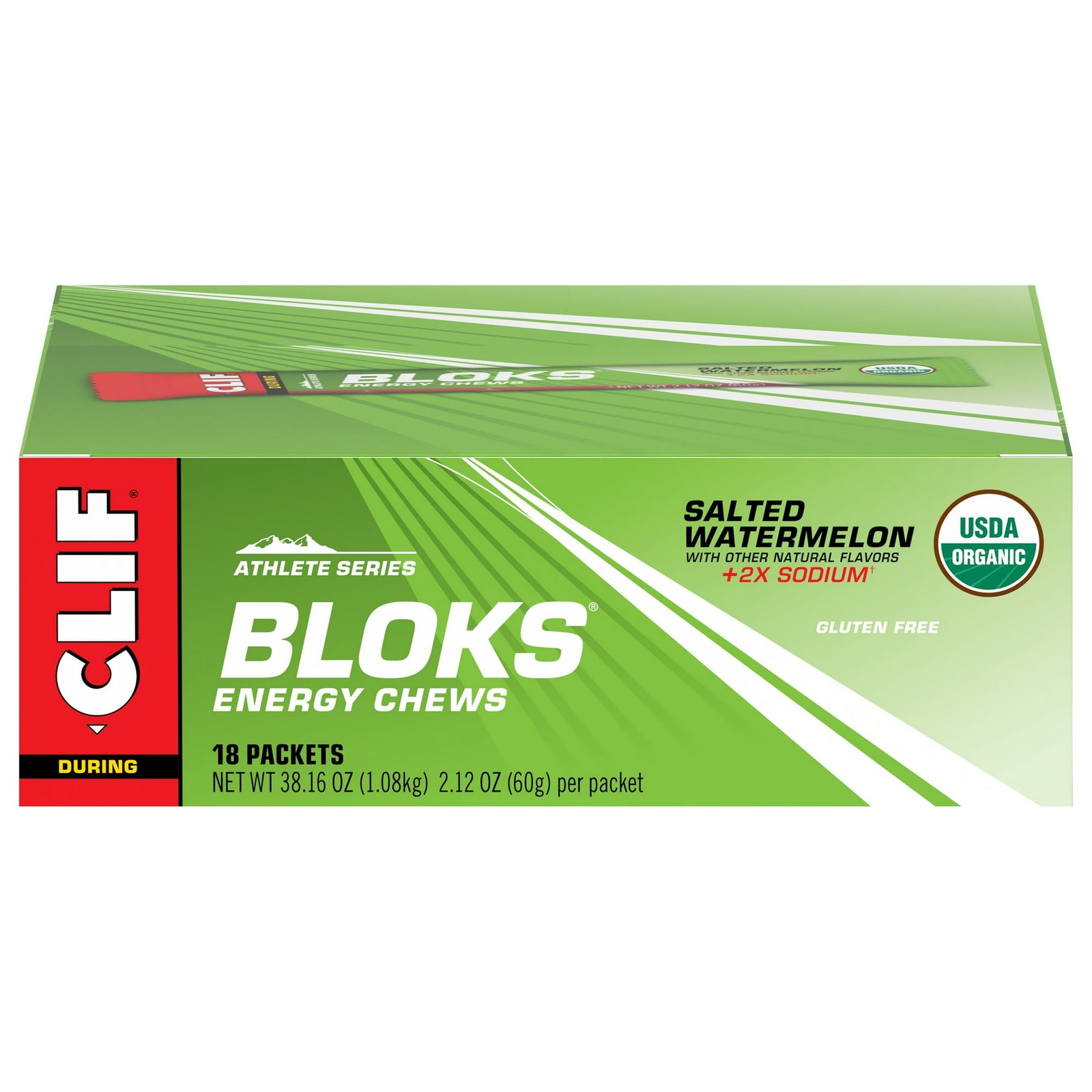[5 BOXES] CLIF BLOKS – Salted Watermelon Flavor with 2X Sodium – Energy Chews