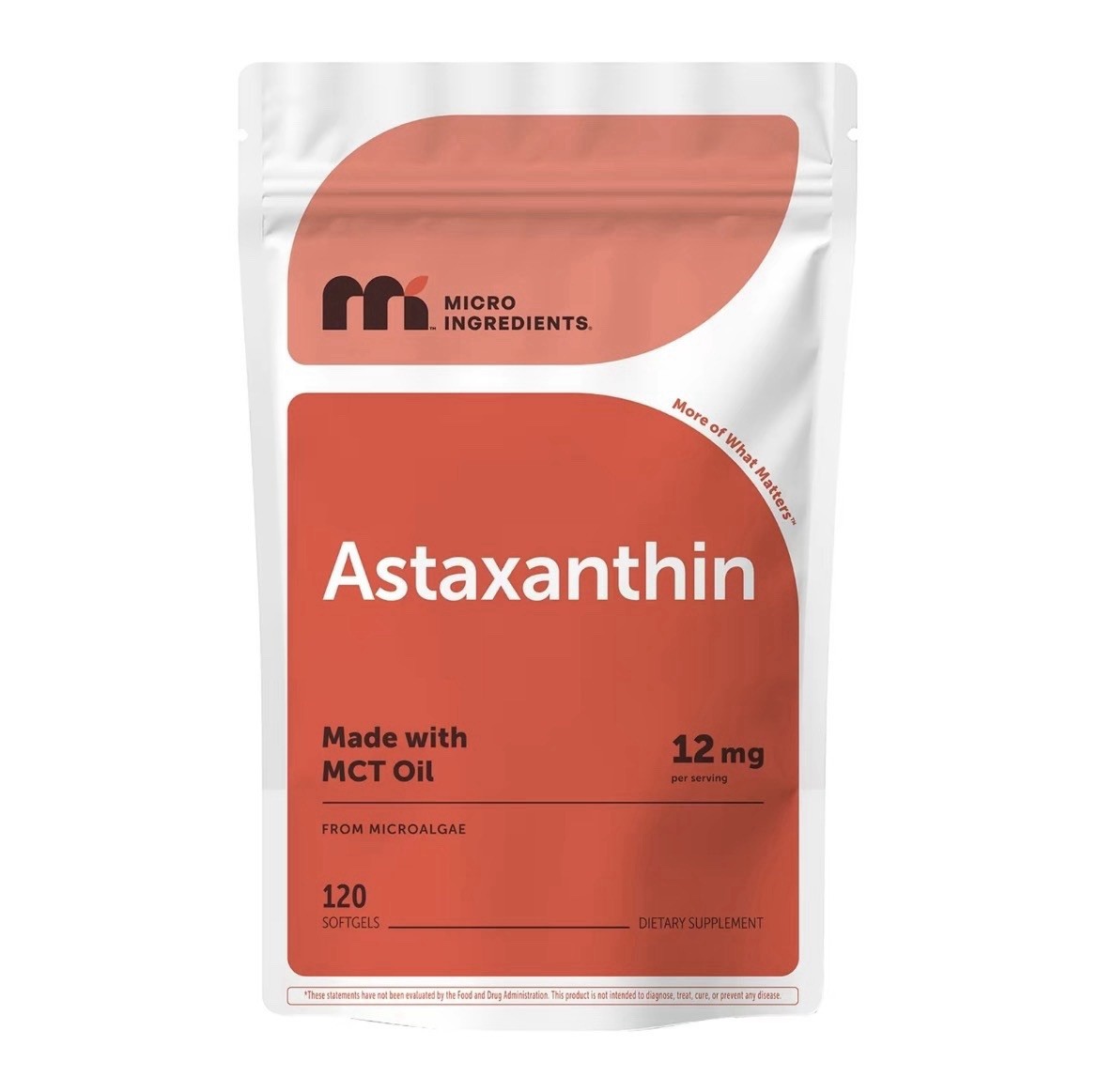Micro Ingredients Astaxanthin 12mg with MCT Oil | 120 Softgels