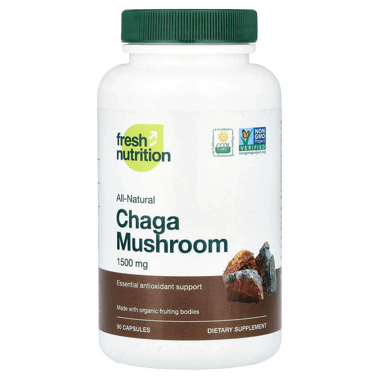 2 X Fresh Nutrition, Chaga Mushroom, 90 Capsules (500 mg per Capsule)
