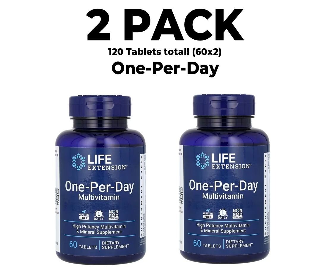 Life Extension, One-Per-Day Multivitamin, 2 PACK, 60 Tablets each (120 total!)