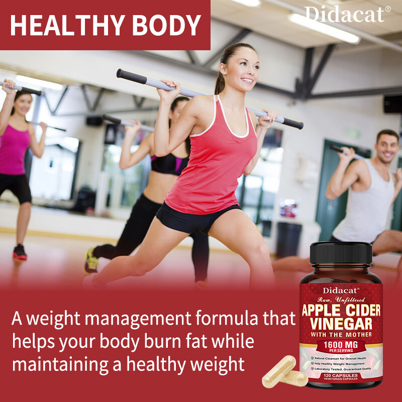 Apple Cider Vinegar Capsules – 1600mg with The Mother Vegan Keto Pills