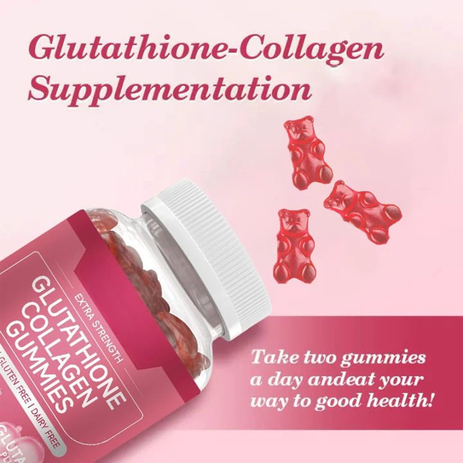 Glutathione Gummies with Collagen & Vitamins Anti Aging Beauty Supplement 60Pc