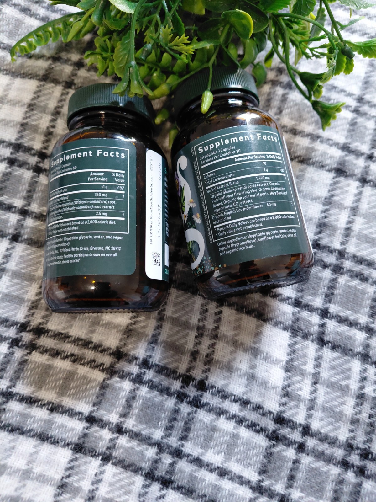 Gaia Herbs Ashwagandha Root & Calm A.S.A.P. Stress Support Vegan 60 Caps