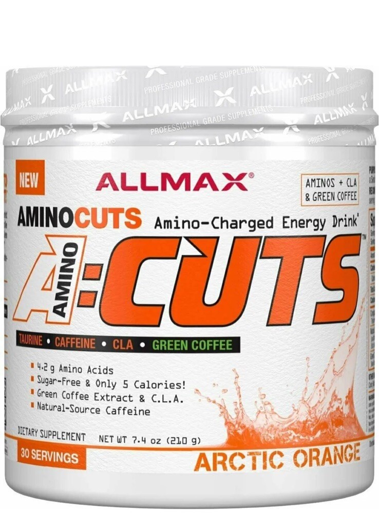 ALLMAX Nutrition A:CUTS, Amino Charged Energy Drink, Arctic Orange, 210g