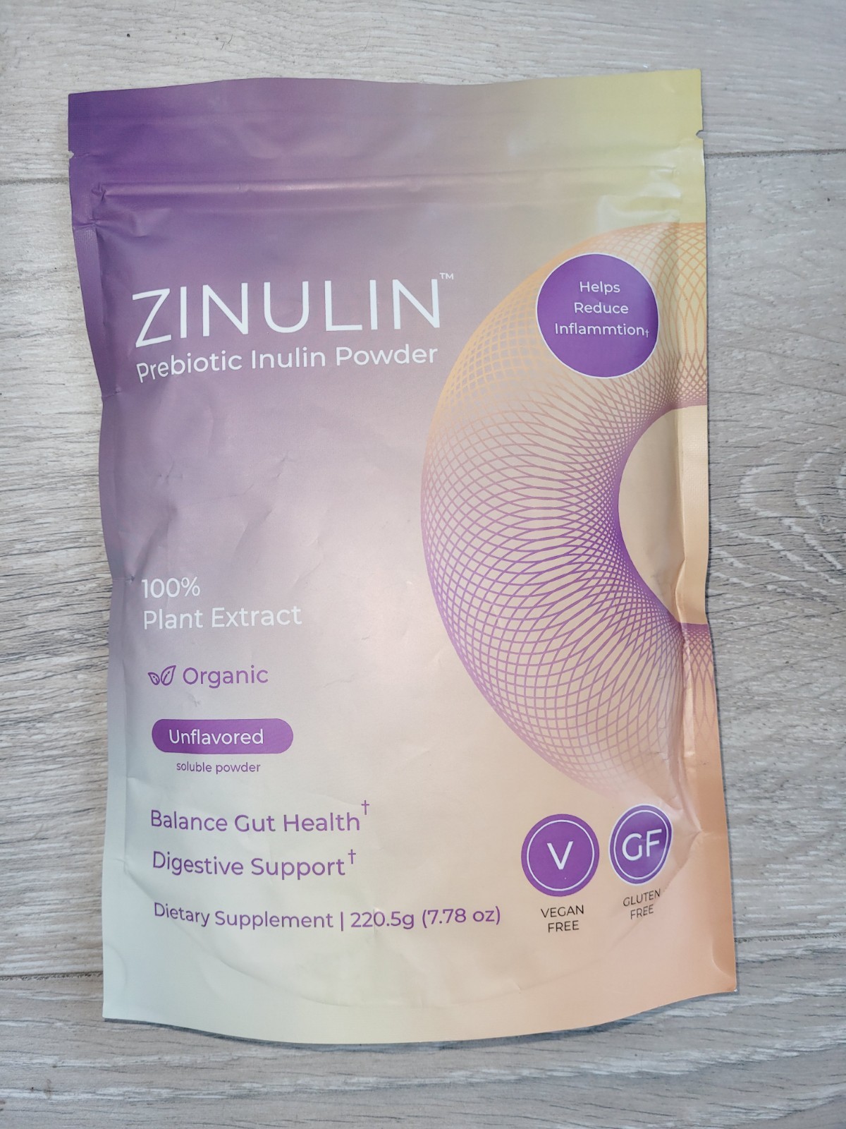 Zinulin™ Organic Inulin Powder – 100% Chicory Root Prebiotic Unflavored 7.78 oz