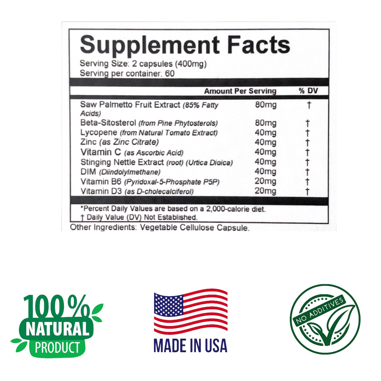 REDUCE URINATION SYMPTOMS, 120 Capsules, Prostate Health Supplement, LYCOPENE.