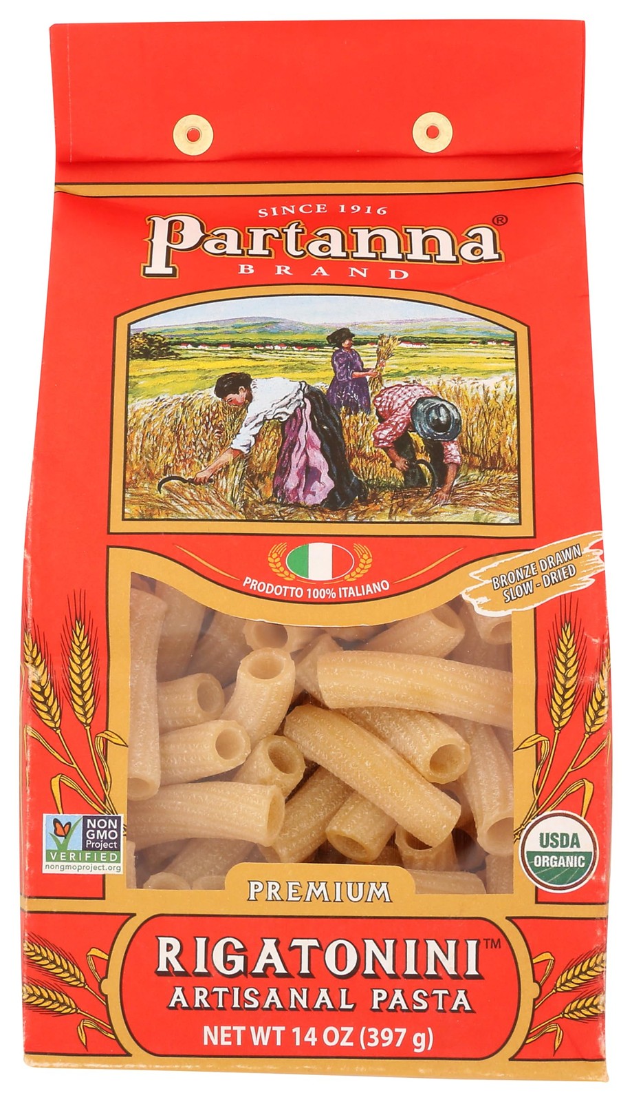 Organic Premium Rigatonini Italian Artisanal Pasta – Bronze Cut – Durum Wheat…