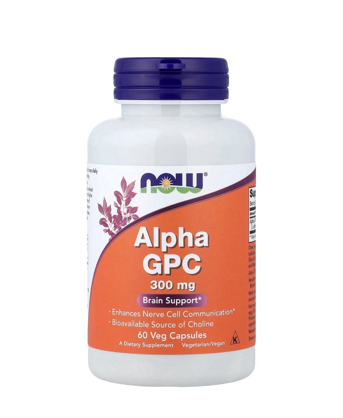 Now Foods Alpha GPC 300 mg 60 Veg Capsules GMP Quality Assured Exp 11/28