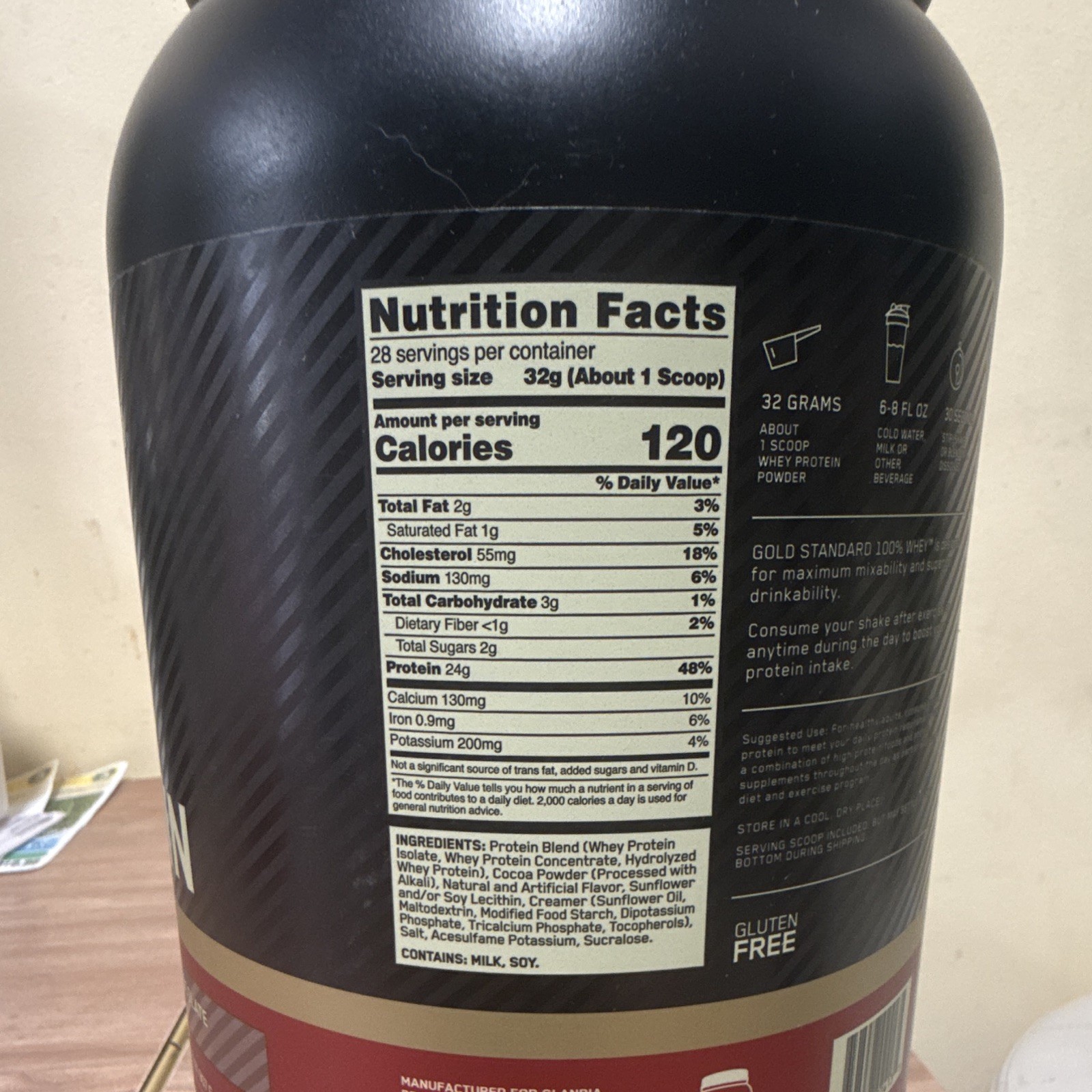 Optimum Nutrition Gold Standard 100% Whey Powder Extreme Milk Chocolate 2 lb