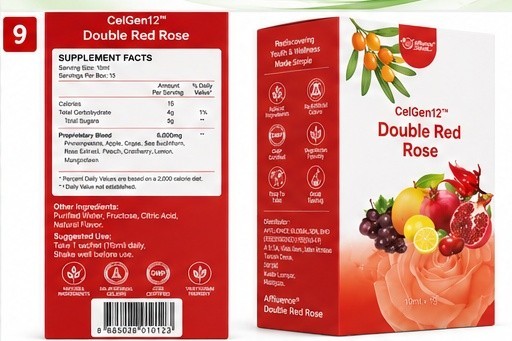 CelGen12 Double Red Rose Immune Support Liquid Supplement 15 Sachets