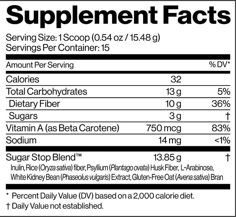 CoLab Sugar Stop Sugar & Carb Blocker Mango 8.19 oz High Fiber Supplement
